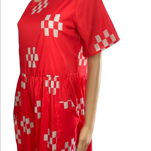 Miss look Red Short Sleeve Floor length maxi Boho Dress size Large - Picture 6 of 6